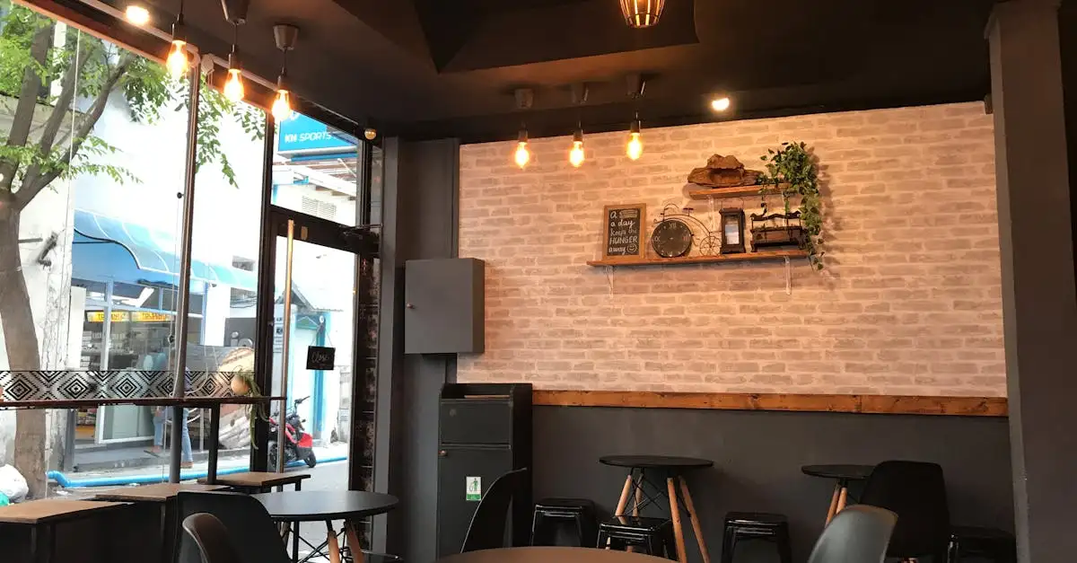 Bruin cafe inrichten
